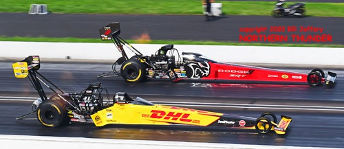 (near lane) Shawn Langdon vs (far lane) Leah Pruett